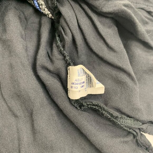 American Eagle Outfitters Black & Blue Embroidered Boho Top XS - Picture 3 of 7